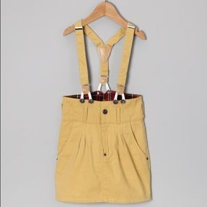 Girls Beige Skirt & Suspenders Sizes 6-7, 7-8